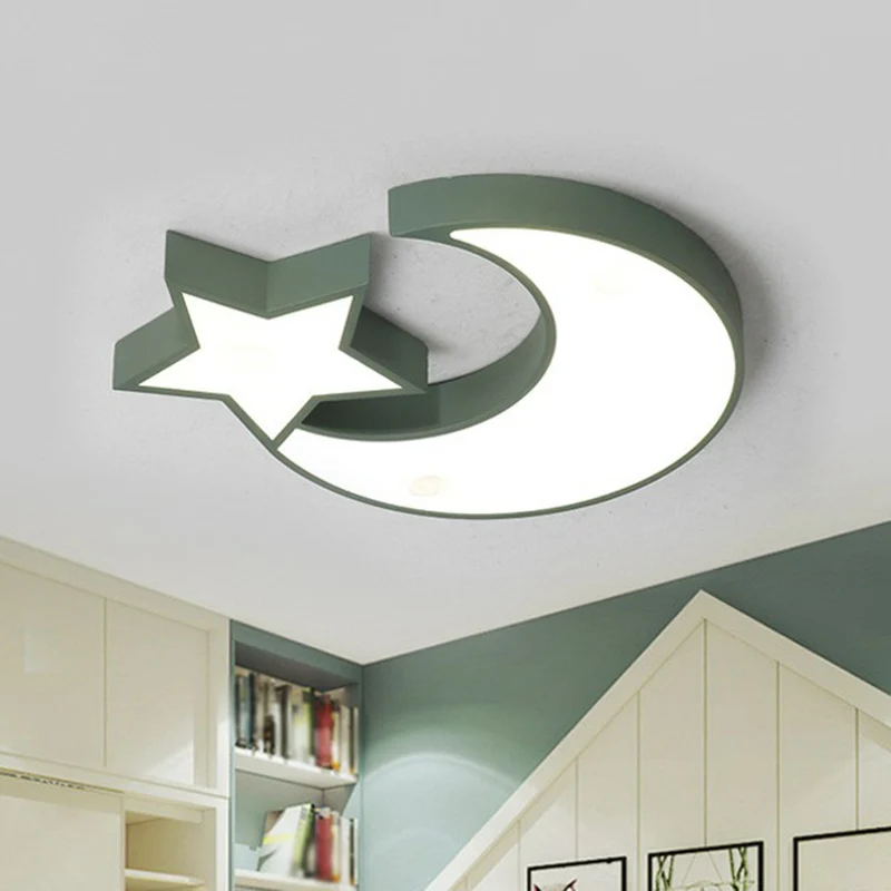 Croissant et étoile LED encastré éclairage Style nordique acrylique salon encastré plafonnier Éclairage chaud 2700K