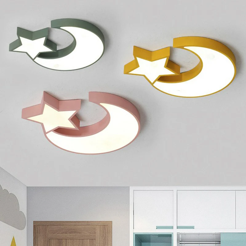 Croissant et étoile LED encastré éclairage Style nordique acrylique salon encastré plafonnier Éclairage chaud 2700K