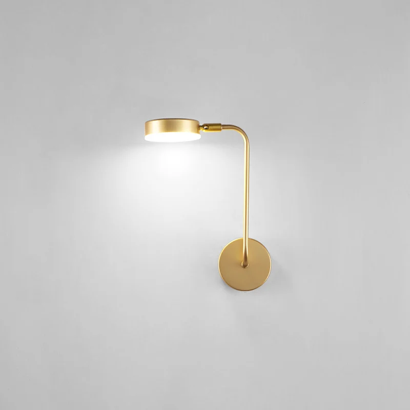 Guirlande lumineuse Applique LED ronde en métal, éclairage mural doré de Style Aisé pour chambre à coucher