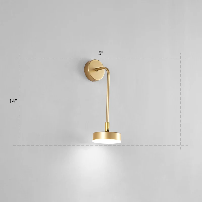 Guirlande lumineuse Applique LED ronde en métal, éclairage mural doré de Style Aisé pour chambre à coucher