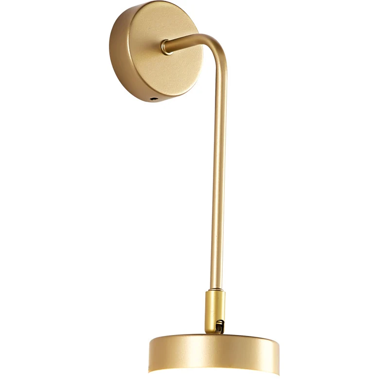 Guirlande lumineuse Applique LED ronde en métal, éclairage mural doré de Style Aisé pour chambre à coucher