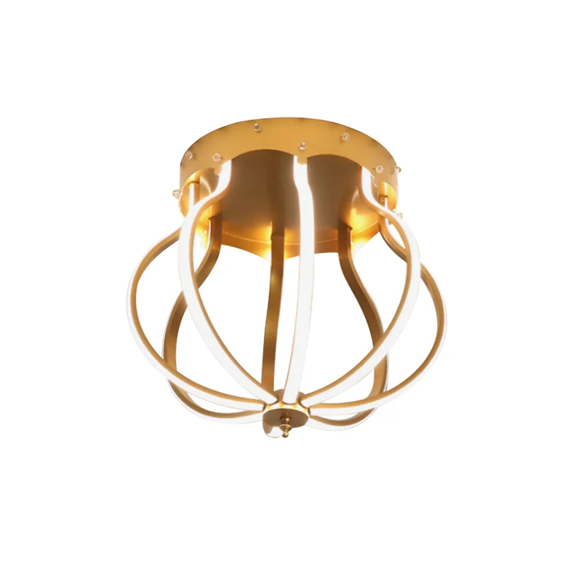 Guirlande lumineuse Gelb/blauer Birnenkäfig, halbbündig, Macaron-Stil, Aluminium, halbbündig montierte LED-Deckenleuchte f...