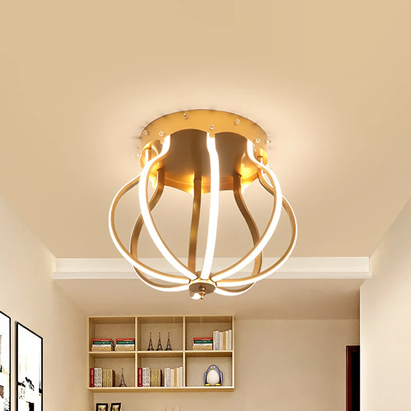 Guirlande lumineuse Gelb/blauer Birnenkäfig, halbbündig, Macaron-Stil, Aluminium, halbbündig montierte LED-Deckenleuchte f...