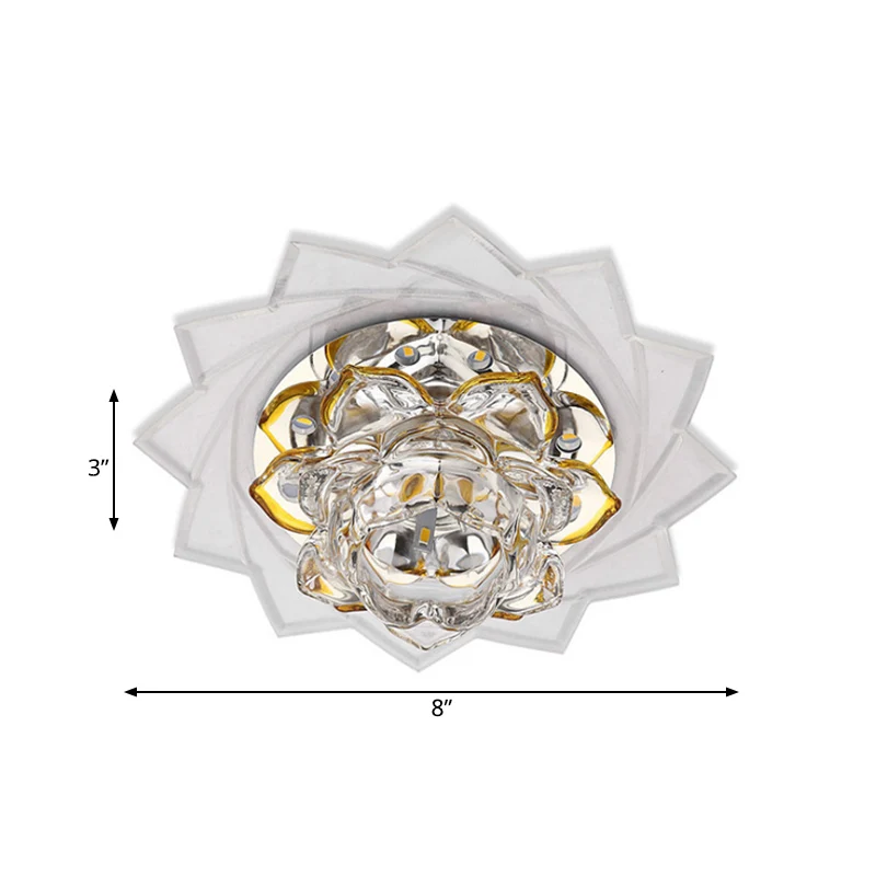 Guirlande lumineuse LED-K9-Kristall-Deckenleuchte, minimalistischer Stil, gelbe Lotus-Schlafzimmer-Unterputzleuchte lila/b...