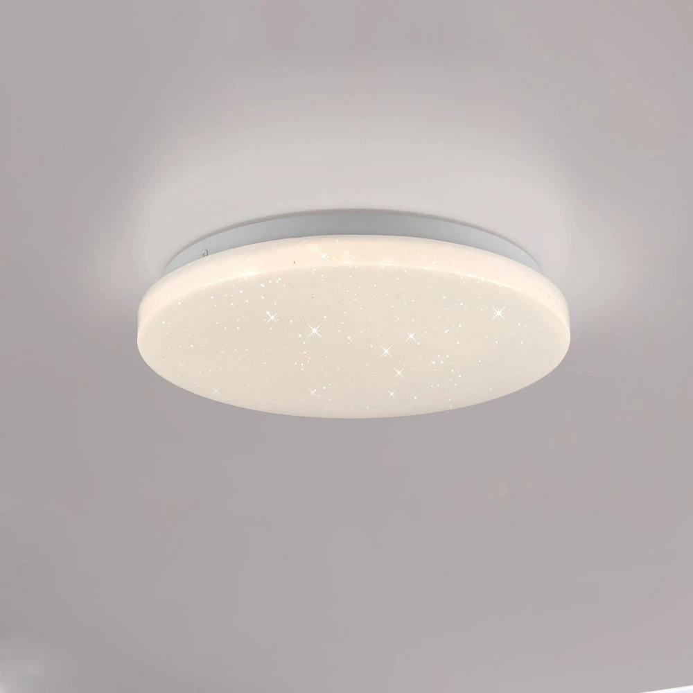 JUST LIGHT. Plafonnier LED Uranus, plastique, 3.000 K avec 16 couleurs RVB