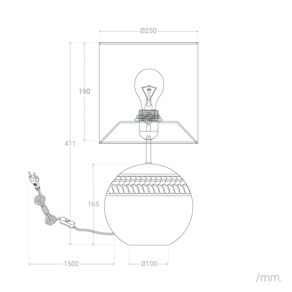 Lampe en céramique avec éclairage LED Murger avec 16 couleurs RVB