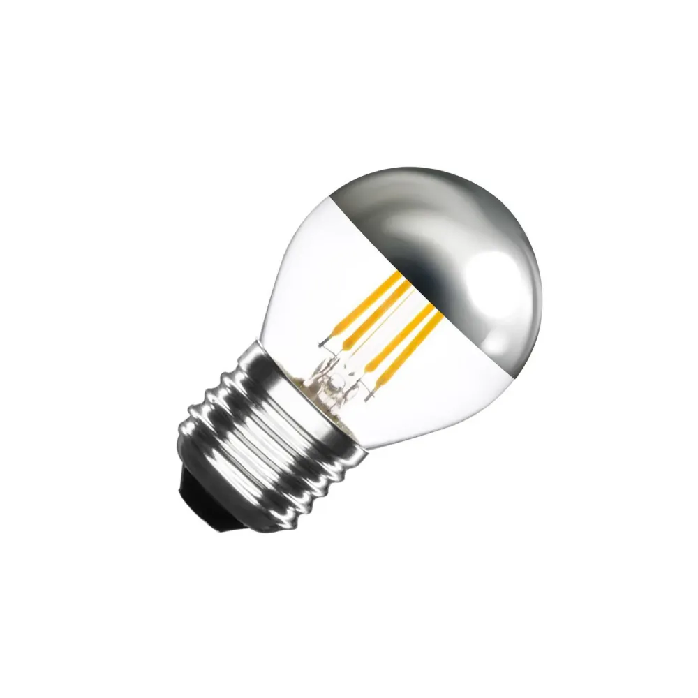 Lampe LED filament E27 3,5W 300 lm G45 dimmable chromé reflecteur