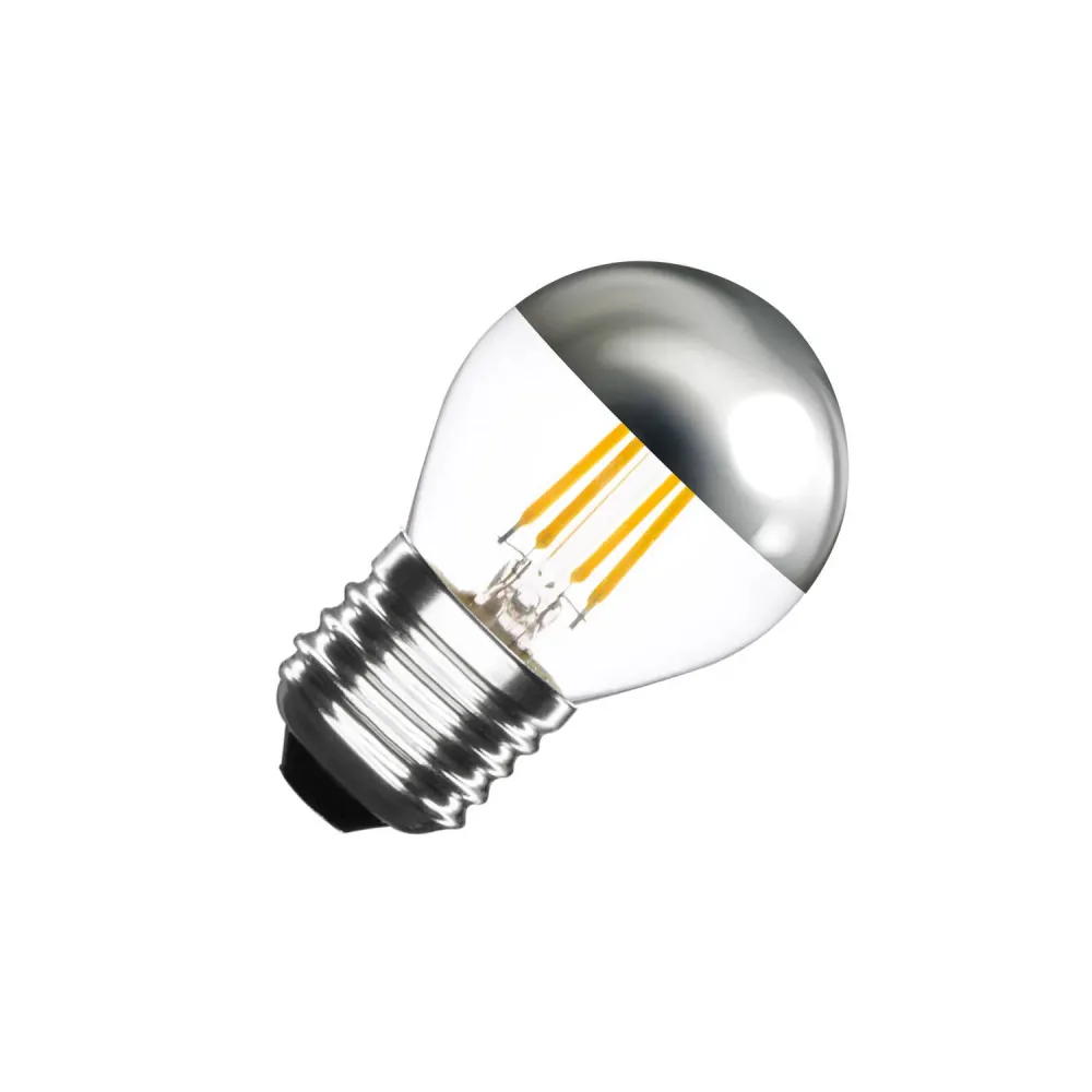Lampe LED filament E27 3,5W 300 lm G45 dimmable chromé reflecteur