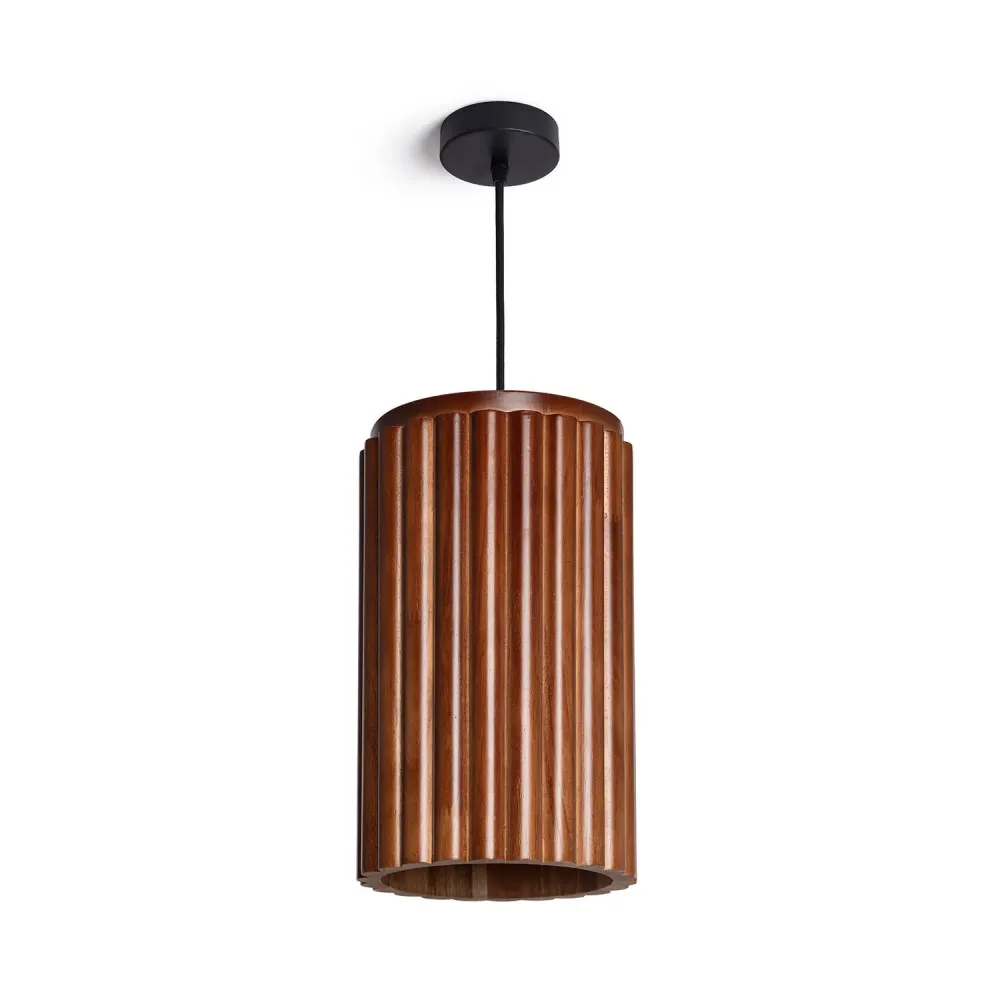 Lampe LED suspendue en bois, modèle Mirto pour un éclairage parfait. Style industriel