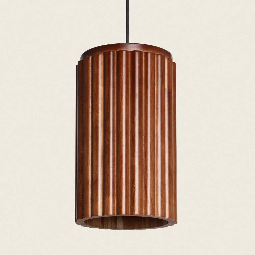Lampe LED suspendue en bois, modèle Mirto pour un éclairage parfait. Style industriel
