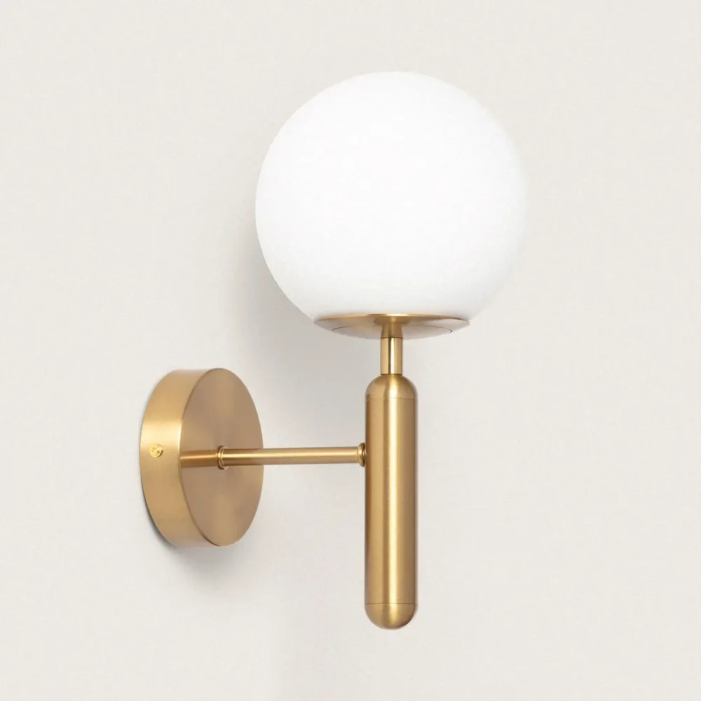 Lampe murale en métal combiné avec du verre éclairée par LED pour ambiance cosy