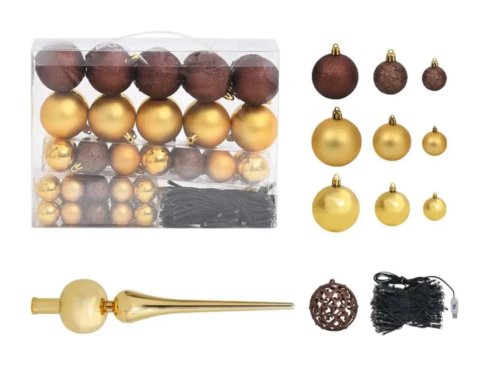 Lampe à sel Arbre de Noël artificiel avec LED et boules Blanc 210 cm