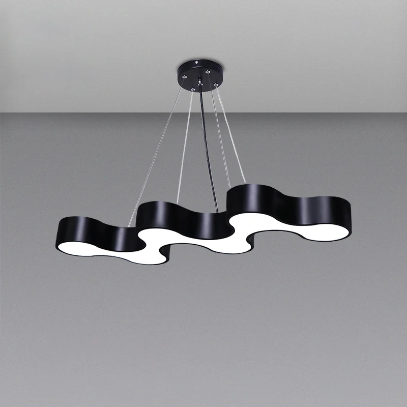 Lampe à sel Wellenförmige LED-Hängeleuchte, tendance Acryl-Besprechungsraum-Kronleuchter-Beleuchtung