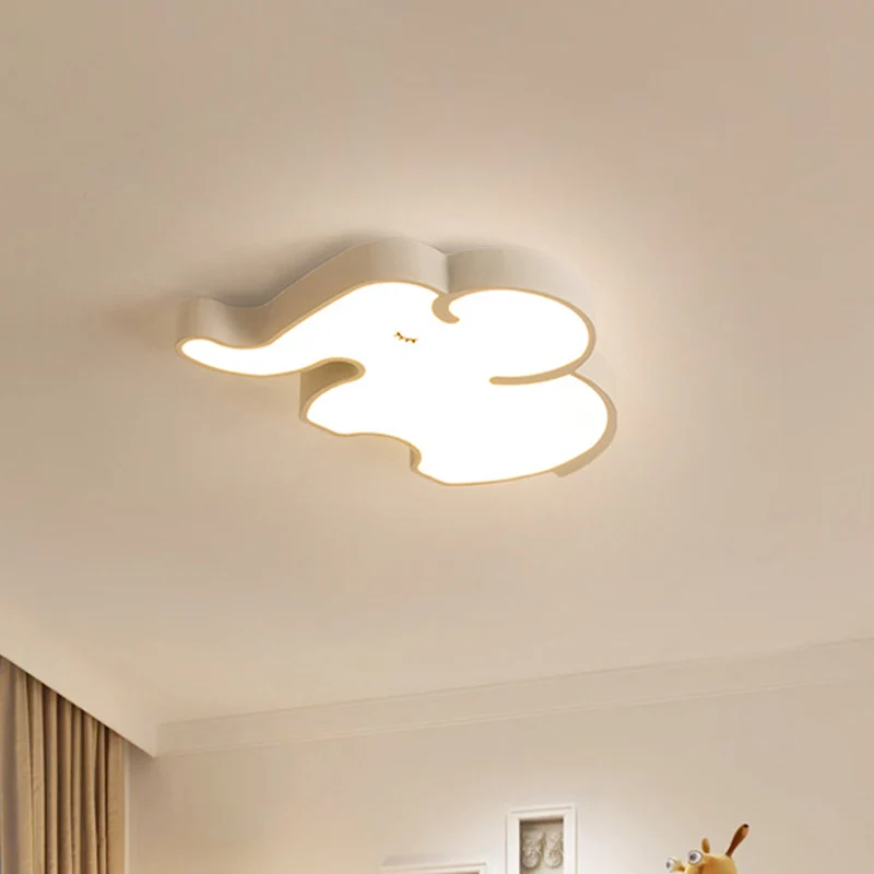 Led-Schlafzimmer-Deckenleuchte, nordische Blau/Weiß-Einbauleuchte mit Elefanten-Acrylschirm pour décoration de Noël