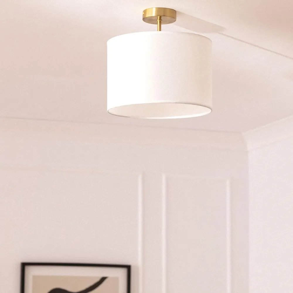 Luminaire Créatif Design Lampe de plafond en métal et textile modèle Austen avec LED