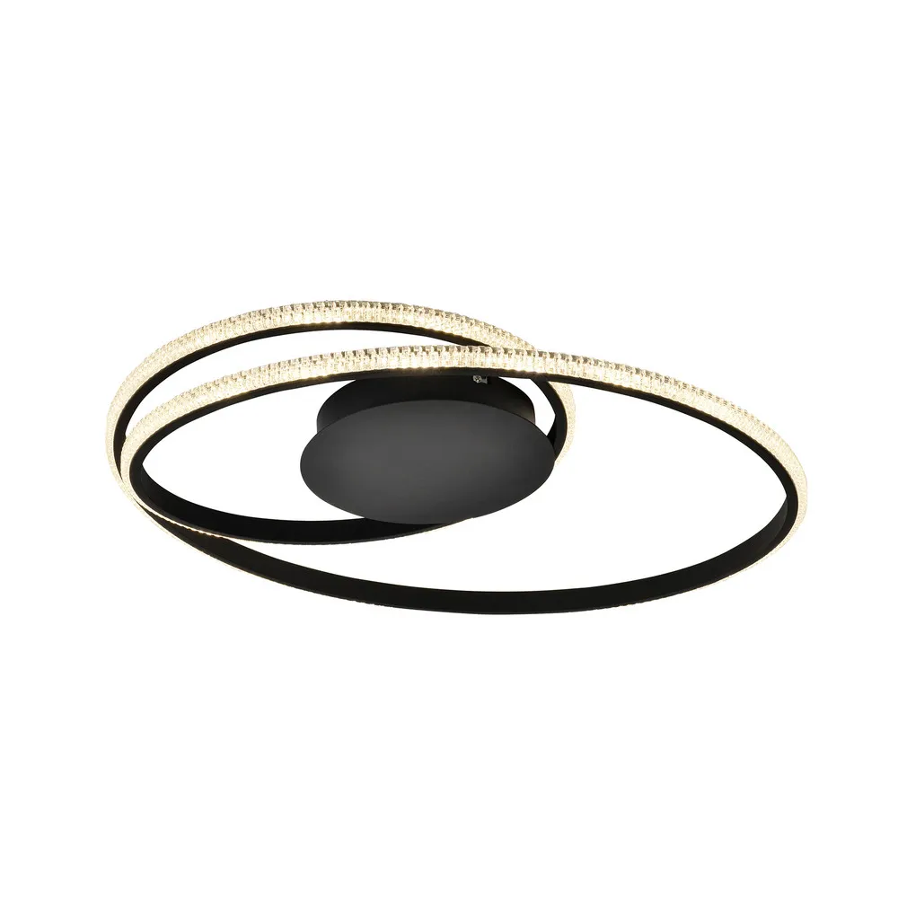 Luminaire Créatif Design Plafonnier LED Berlin, noir, 28W, Ø 57 cm