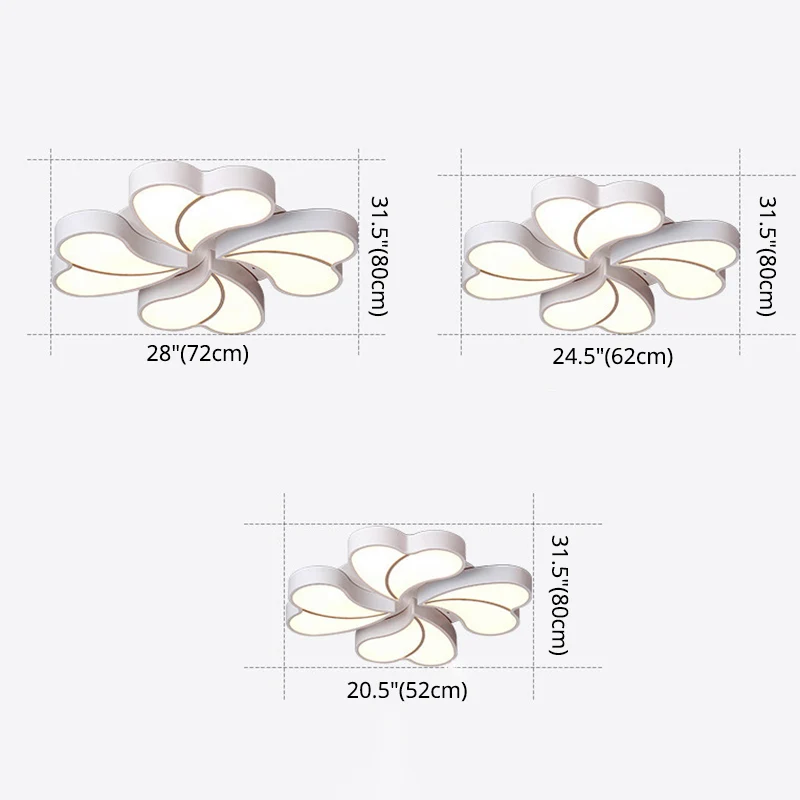 Luminaire Créatif Design Plafonnier LED à fleurs blanches, Style novateur, éclairage encastré en métal pour chambre à coucher