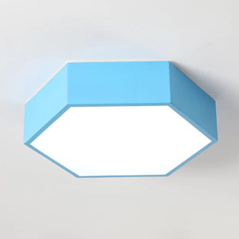 Luminaire à effet Éclairage LED encastré en forme d'hexagone, plafonnier acrylique minimaliste pour chambre d'enfant