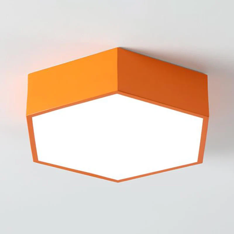 Luminaire à effet Éclairage LED encastré en forme d'hexagone, plafonnier acrylique minimaliste pour chambre d'enfant