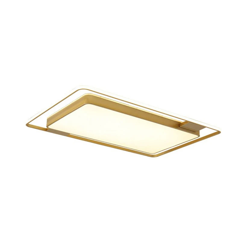 Luminaire encastré géométrique métallique Style novateur plafonnier LED doré pour chambre à coucher