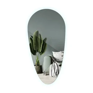Luminaire en forme Miroir de salle de bain irrégulier - Larme - Tenture murale LED 35 cm x 70 cm - lumière froide