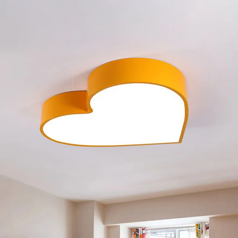 Luminaire en forme Plafonnier LED en forme de cœur aimant, dessin animé romantique, en acrylique, pour chambre à coucher,...