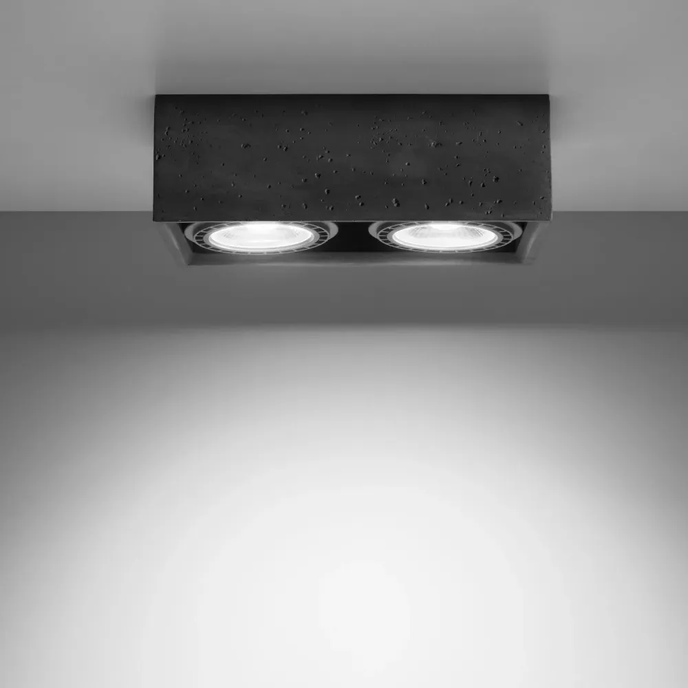 Luminaire de plafond en béton Quatro 2 à éclairage LED de Sollux Matériau : Verre soufflé