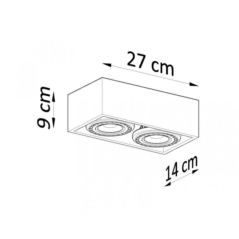 Luminaire de plafond en béton Quatro 2 à éclairage LED de Sollux Matériau : Verre soufflé
