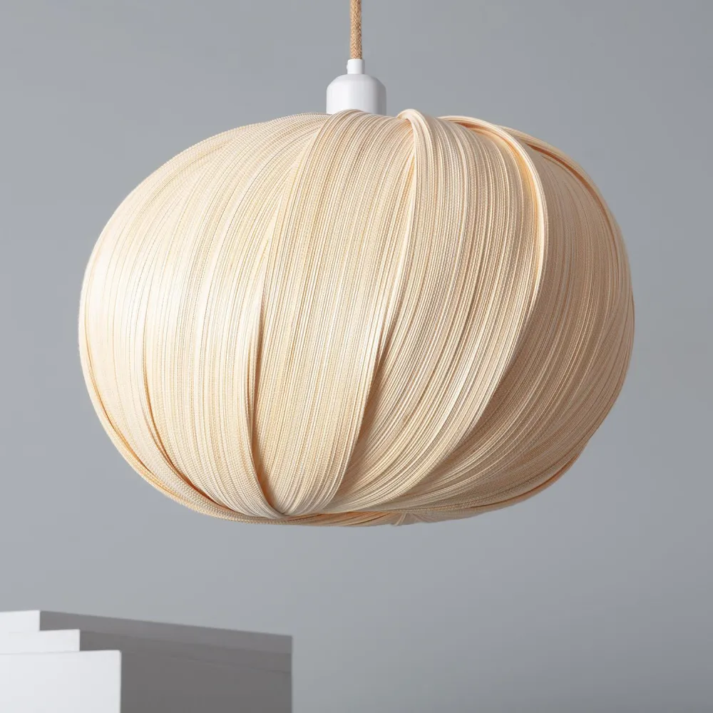 Luminaire suspendu Korowai en bambou avec éclairage LED intégré Style industriel