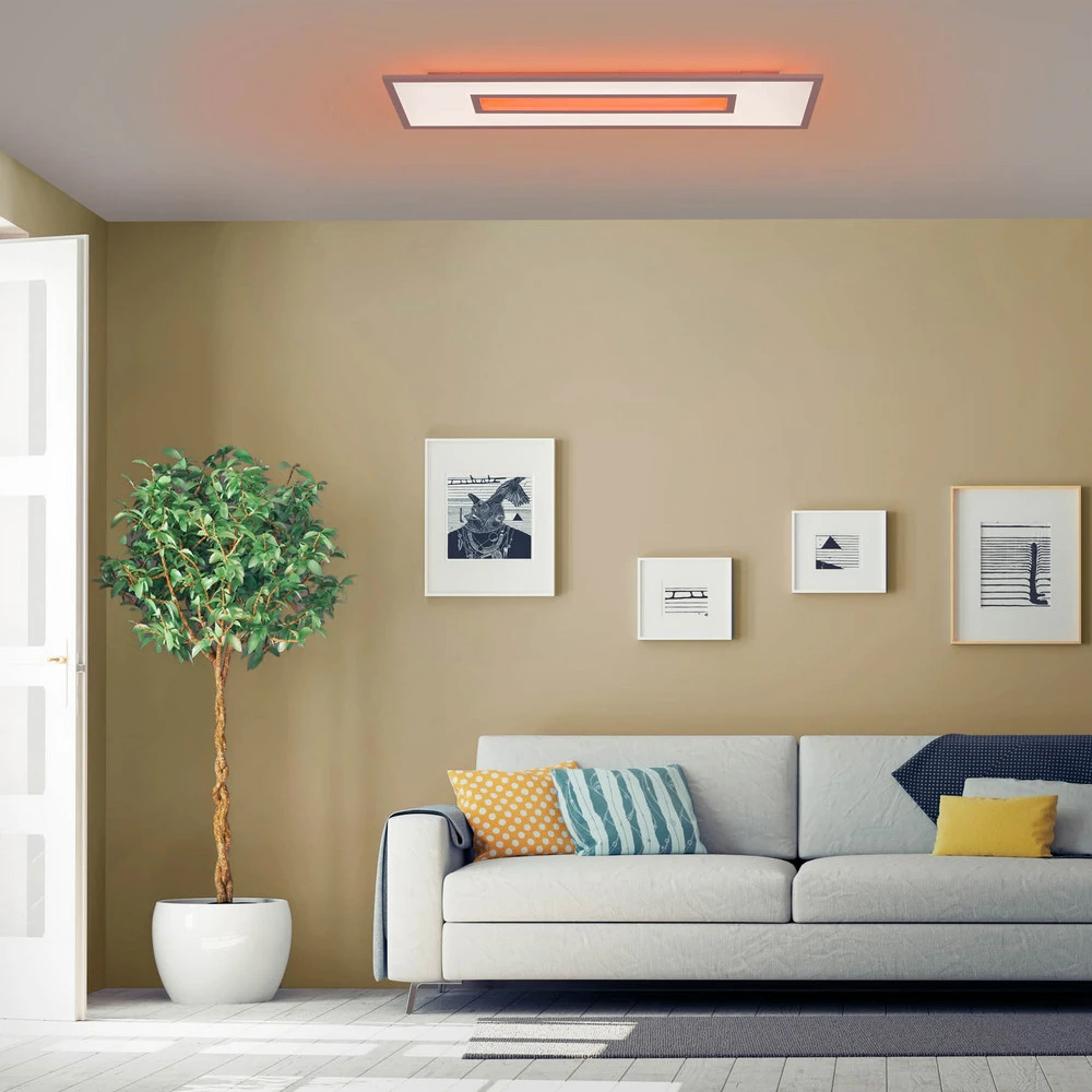 Lustre à cristaux Plafonnier LED Recess rectangulaire, dimmable RGBW