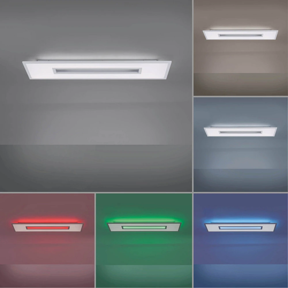 Lustre à cristaux Plafonnier LED Recess rectangulaire, dimmable RGBW