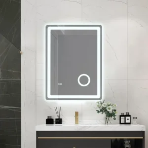 LuxuryBain- Miroir de salle de bain LED 60x120cm à intensité variable interrupteur tactile et loupe de précision. LB-3612