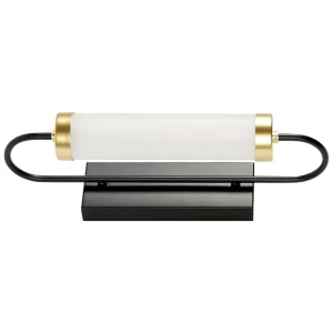 Metal LED Wall Lamp Black and Dorure HENRY Matériau : Verre soufflé