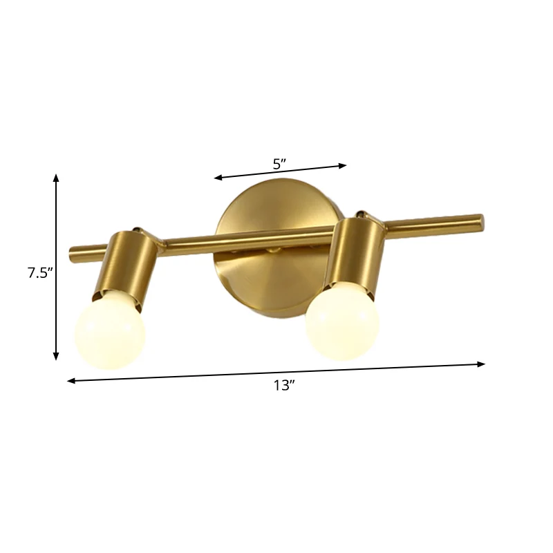Metall-Messing-Wandleuchte, lineare LED, 2/3/4-flammig, traditionelle Waschtisch-Wandleuchte für Badezimmer Matériau : Ver...