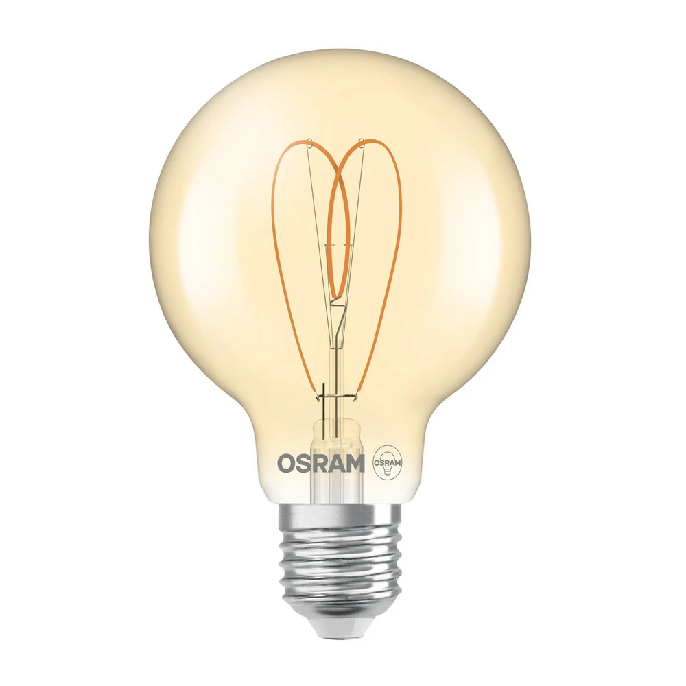 OSRAM LED Vieux style G80 E27 8W 922 Heart Filament gold à intensité variable
