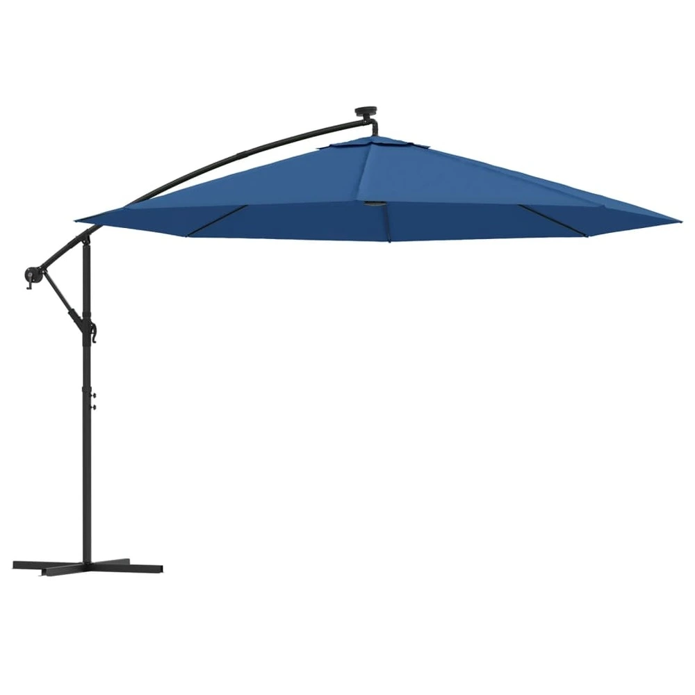 Parasol de jardin en porte-à-faux avec lumières led bleu azuré Style industriel