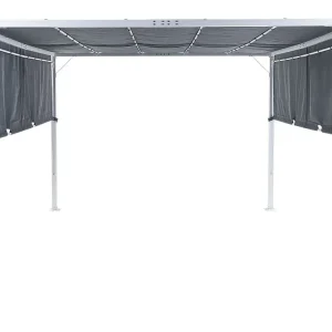 Pergola met LED-verlichting staal grijs 310 x 310 cm PARGA