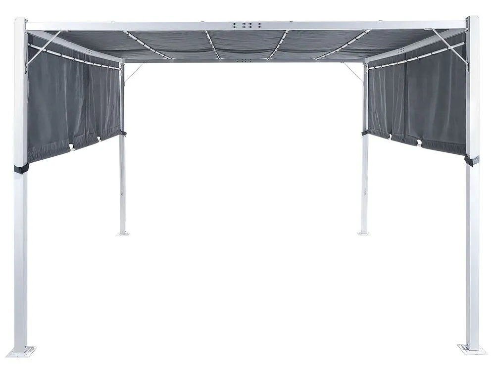 Pergola met LED-verlichting staal grijs 310 x 310 cm PARGA