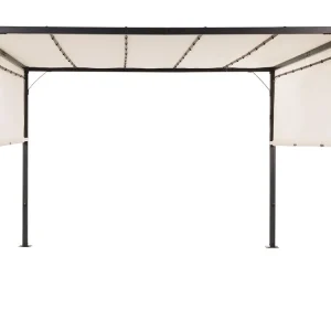 Pergola met LED-verlichting staal sable 310 x 310 cm PARGA