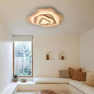 Plafonnier en bois naturel led d40cm x h10cm Style industriel
