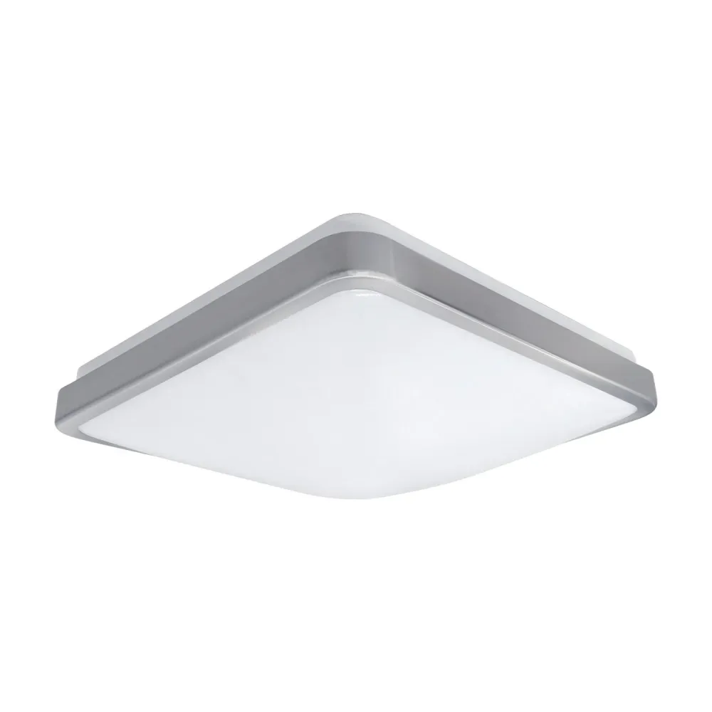Plafonnier carré à LED 11'' 15w/3000k ''Nickel'' Ross avec effet scintillant