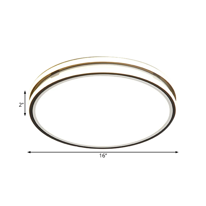 Plafonnier circulaire en acrylique, éclairage encastré récent à LED blanches de 16 "/ 19.5" de diamètre, lumière chaude/bl...