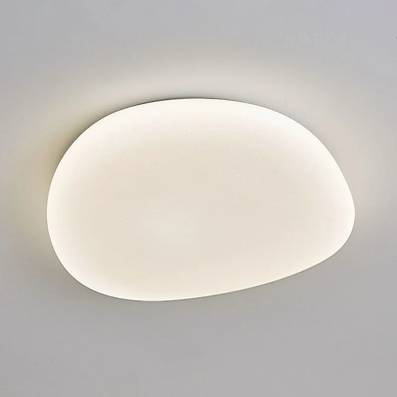 Plafonnier encastré contemporain à LED en pierre de galets pour chambre à coucher, en acrylique, blanc