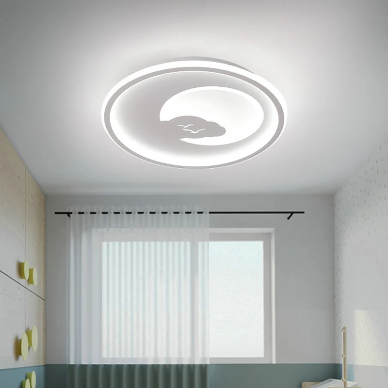 Plafonnier LED circulaire rose/blanc tendance 40,6 cm/49,5 cm de diamètre, plafonnier LED en acrylique avec motif lune et...