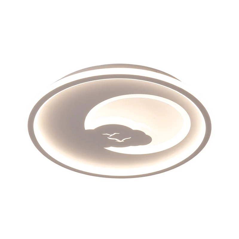 Plafonnier LED circulaire rose/blanc tendance 40,6 cm/49,5 cm de diamètre, plafonnier LED en acrylique avec motif lune et...