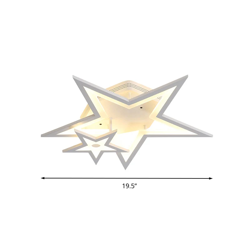 Plafonnier LED en forme d'étoile en acrylique, luminaire de plafond récent pour salle à manger, blanc