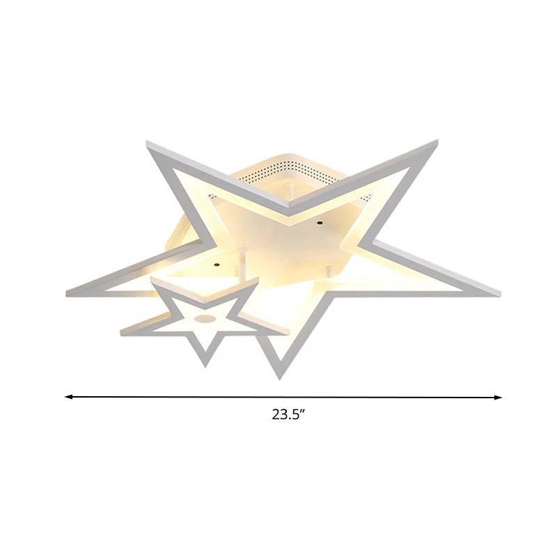 Plafonnier LED en forme d'étoile en acrylique, luminaire de plafond récent pour salle à manger, blanc