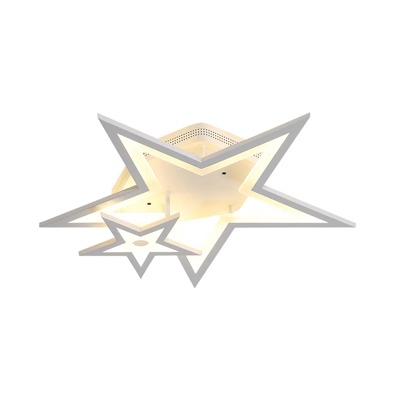 Plafonnier LED en forme d'étoile en acrylique, luminaire de plafond récent pour salle à manger, blanc