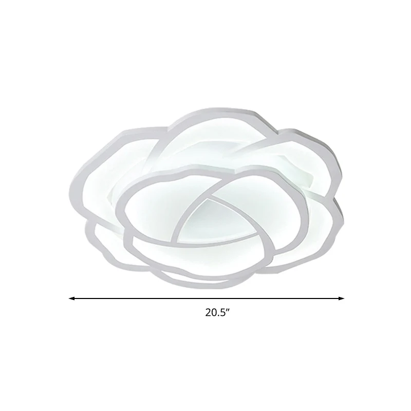 Plafonnier LED en forme de fleur pour chambre de bébé, en acrylique, novateur, joli plafonnier blanc