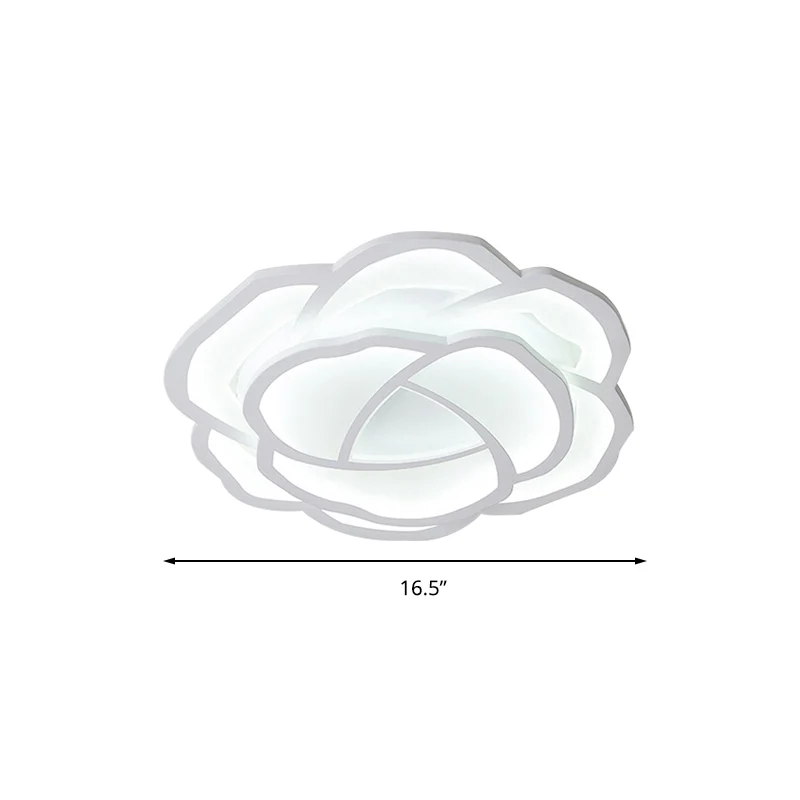 Plafonnier LED en forme de fleur pour chambre de bébé, en acrylique, novateur, joli plafonnier blanc
